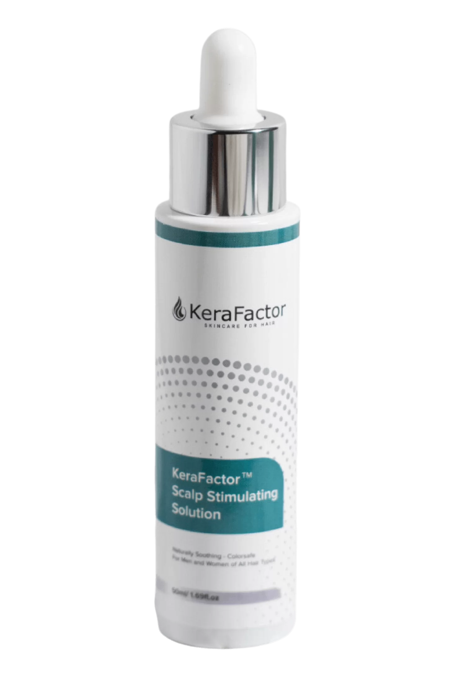 KeraFactor Scalp Stimulating Solution is a hair care product designed to promote scalp health and stimulate hair growth. The bottle features a sleek design with a pump dispenser, allowing for easy application. This solution is formulated with active ingredients aimed at enhancing hair vitality and strength. Ideal for individuals experiencing hair thinning or scalp issues, it provides nourishment directly to the scalp. The product is suitable for various hair types and is a part of a comprehensive hair care routine for optimal results.
